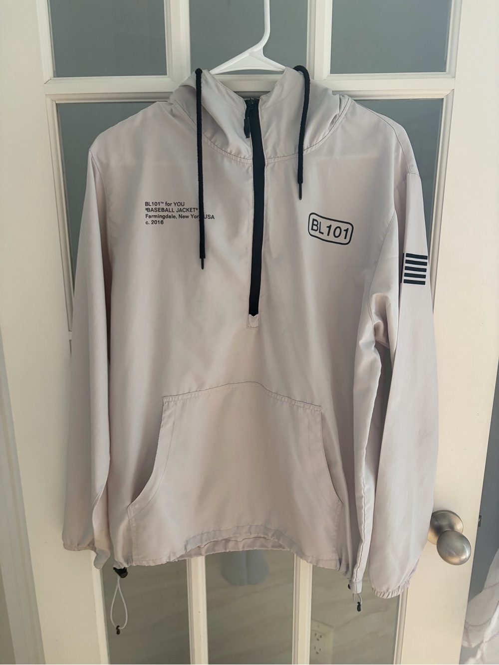 Light Gray Men's Baseball Lifestyle Pullover Lightweight Jacket